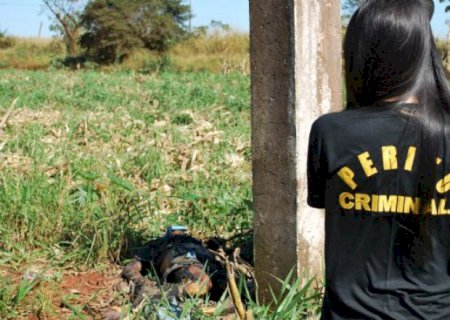 Corpo é encontrado enrolado em lona e parcialmente queimado em Aral Moreira