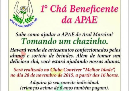 APAE promove 1º Chá Beneficente no dia 28, em Aral Moreira