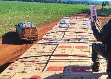 Polícia apreende caminhão com 40.500 pacotes de cigarro paraguaio